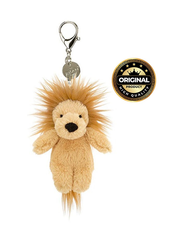 جيليكات Bashful Lion Bag Charm, Soft Plush Lion Keyring with Clip, Cute Accessory for Bags, Backpacks & Keys - Image 1